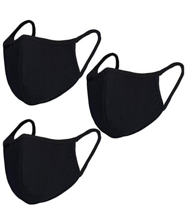 Pack 3 Dust Mouth Cover - All Cotton - Reusable Cloth Comfy Breathable Material 2 Layers 100% Cotton