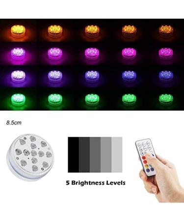 Zhongkaifa underwater light with remote control RGB multi color changing waterproof LED underwater light pond lighting pool lighting for vase base party christmas swimming pool wedding (4 pcs) - Buy Online on SooperMarket.com