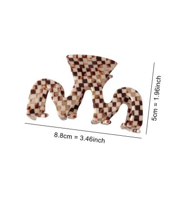 Large Tortoise Shell Claw Clips 3.5 Inch - Checkered French Design Hair Jaw Clamp for Women - 2 Pack - Buy Online on SooperMarket.com
