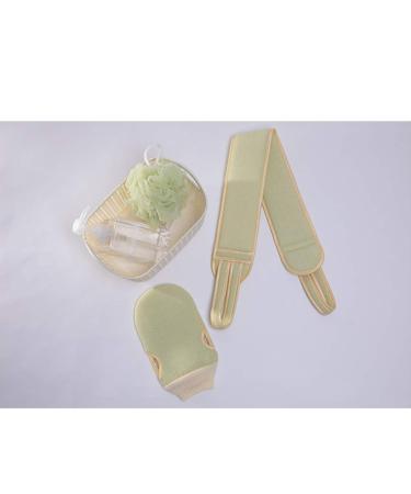 Buy Cabilock Exfoliating Loofah Sponge Set - Shower Balls Mitts & Back Sponge for Smooth Skin - Light Green - Buy Online on SooperMarket.com