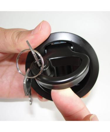 Boat Latches Flush Pull Slam Lock with Keyed Lock - Silver/Black (2pcs/4pcs) - Buy Online on SooperMarket.com