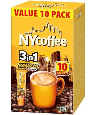 NY Coffee 3 in 1 50 Sachets 5 Flavours Classic Salted Caramel Irish Vanilla 2 in 1 5 Boxes x 10 Sachets - Flavoured Coffee Sticks Ideal For Home or Work Salted Caramel Vanilla Irish Classic 2.8 g (Pack of 5) - Buy Online on SooperMarket.com