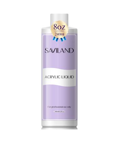 SAVILAND Acrylic Liquid - 8 oz Acrylic Liquid for Acrylic Powder Low Odor Non-Yellowing Professional Acrylic Nail Supplies for Nail Salon Home DIY