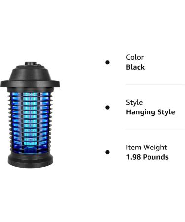 Horyii Bug Zapper Outdoor - Mosquito & Fly Killer for Backyard Patio - Indoor & Outdoor Mosquito Zapper - Black - Buy Online on SooperMarket.com