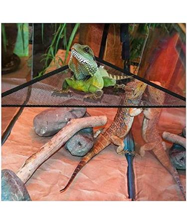 QUUPY 2 Reptile Hammock Set Triangle Breathable Net Breathable Mesh Lizard hammock for Large and Small Bearded Dragons Anoles Geckos Lizards or Snakes 33x33x48cm Black - Buy Online on SooperMarket.com