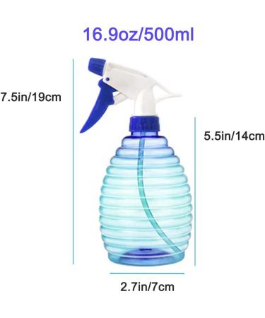 Mister Spray Bottles 16.9oz/500ml - Adjustable Storage Containers for Hair, Plants, and Cleaning - Includes Mini Funnel, Adhesive Hook, and Labels (Blue/Green) - Buy Online on SooperMarket.com