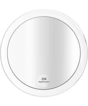 6-Inch Snowflakes Travel Magnifying Mirror with 15x Magnification and Suction Cups for Easy Makeup Application and Precision Grooming - Buy Online on SooperMarket.com