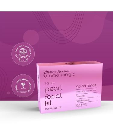 Aroma Magic Pearl Facial Kit - 7 Steps Skincare Set for Oily & Acne Prone Skin | Deep Cleansing Reduces Spots & Smoothens Skin | Single Use - Buy Online on SooperMarket.com