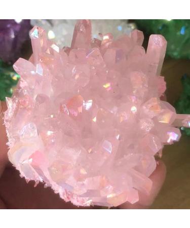 Natural Pink Crystal electroplated Crystal Cluster Crystal Pendant for FZUGEDRLI