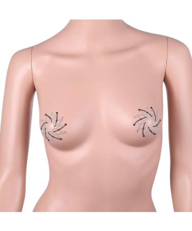 LUOEM Acrylic Nipple Covers Rhombus Shape Breast Face Jewels Gem Stones Bindi Stickers (White Black) - Buy Online on SooperMarket.com