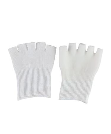 minkissy 1 Pair Gel Bunion Straightener Heel Sleeves for Cracked Heels Big Toe Separators Bunion Splints Pad Fingerless Gloves Toe Spacers Toe Spreader White Thumb Sock