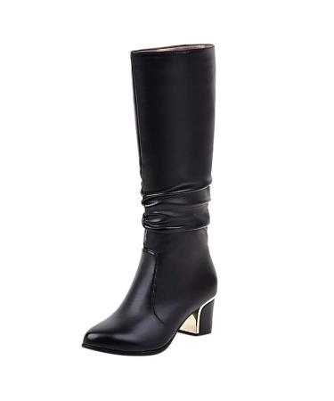 Women Halfange Sale Boots Leather Women Black Paragraph Brown Girls 47 Lace -up boots Winter boots Winter shoes High boots winter boots Half -length fashion fashion Winterboots Warm History Boots 8 39 EU Black