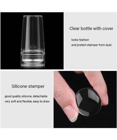 Silicone Nail Stamper French Tip with Scraper for Nails Manicure Tools Stamp Polish Stencil Template for Manicure Tools Nail Art Template Seal Stamper Scraper - Buy Online on SooperMarket.com