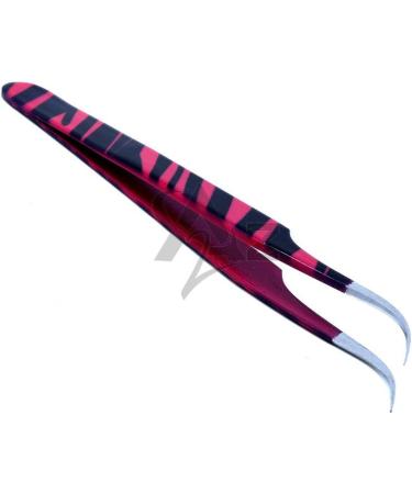 Stainless Steel Pink Black Zebra 3D Eyelash Extension Tweezers Set - Curved & Fine Point - A2Z - Buy Online on SooperMarket.com