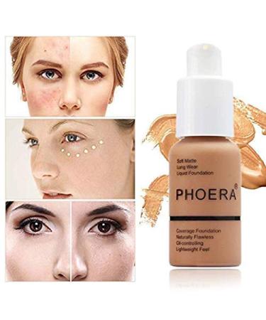 PHOERA Soft Matte Oil Control Liquid Foundation - 24 HR Waterproof Full Coverage Makeup (102 Nude) - Buy Online on SooperMarket.com