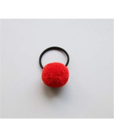10 Elastic Ball Hair Ties - Plush Pom Pom Ponytail Holders for Women & Girls - Red - Comfortable & Practical - Buy Online on SooperMarket.com