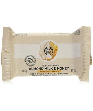 The Body Shop Almond Milk & Honey Soap Bar Cleansing Bar Soap for Sensitive Dry Skin 3.5 oz. Honey 3.5 Ounce (Pack of 1)