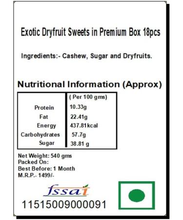 Ghasitaram Gifts Jaiccha Exotic Dryfruit Sweets in Designer Box 18pcs |Diwali Gifts Holi Rakhi Valentine Christmas Birthday Anniversary Gift for Her Him Mothers Day Fathers Day| - Buy Online on SooperMarket.com