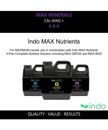 Indo MAX Nutrients - MAX Minerals Cal-Mag + (1L): Calcium Magnesium and Iron - Unique chelated Solution for Maximum Nutrient Uptake Max Minerals 1 L - Buy Online on SooperMarket.com