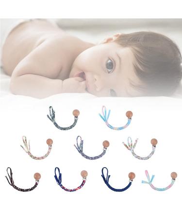 Tian-K Handmade Beech Wood Pacifier Chain Clip - Eco-Friendly Cotton Woven Baby Dummy Leash - Buy Online on SooperMarket.com