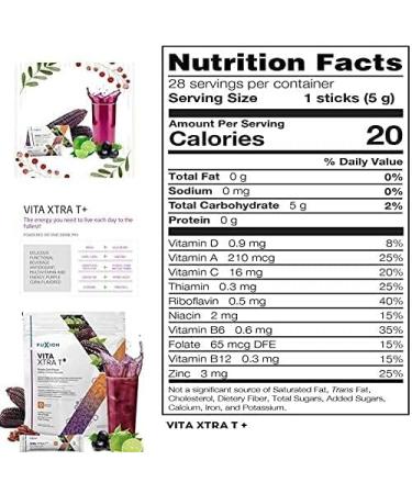 Fuxion Vita Xtra T-Mix Fast Acting Energizing Tea - All Natural Herbs & Fruits for Natural Energy - Purple Corn - 28 Sachets - Buy Online on SooperMarket.com