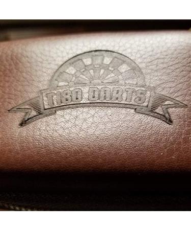 T180 Darts Leather Dart Case | Holds 3 Darts + Accessories | Brass Zipper | Sleek Leather Look - Buy Online on SooperMarket.com