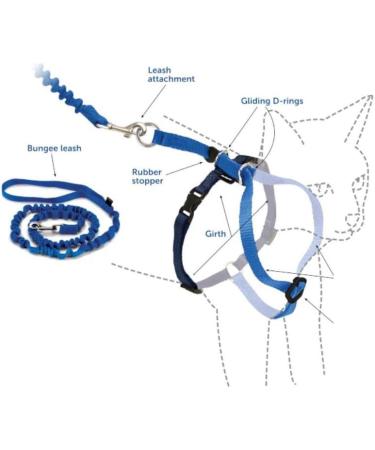 PetSafe Come with Me Kitty Harness & Bungee Leash for Cats Size S Black/Silver & Black/Dark Purple - International Shipping Available - Buy Online on SooperMarket.com