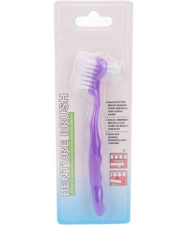 False Teeth Brush Plaque Removal Denture Toothbrush Double Sided Ergonomic Portable Soft Hair for Home Travel for Elderly(Purple) - Buy Online on SooperMarket.com