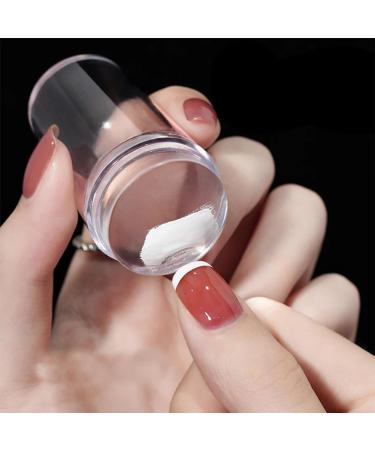 2 PCS Nail Stamp Double Sided Nail Art Jelly Stamper French Manicure Kit Silicone Nail Stamper French Tip with Scraper for Nails Manicure Tools - Buy Online on SooperMarket.com