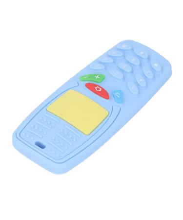 Chew Teething Toy Silicone Teething Toy Phone Shaped Teething Toy Mobile Phone Shaped Teething Toy Baby Safe Funny Cute Silicone Soft Chew Teething Toy for Infant (Light Blue)