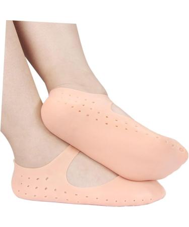 minkissy 2 Pairs Plantar Inserts Silicone Socks Foot Care Insoles for Plantar Spa Gel Socks Spa Moisture Socks Heel Socks for Cracked Heels Room Socks Elastic Heel Cover - Buy Online on SooperMarket.com