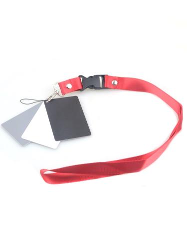Andoer 3 in 1 Pocket-Size Digital White Black Grey Balance Cards 18% Gray Card with Neck Strap for Digital Photography