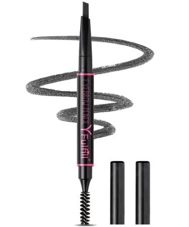 YFulfill Eyebrow Pencil Black Waterproof Eye Brow Pencil Black for Women Eye Pencil Black with Brush Crayon Noir Pour Les Yeux Black Eyebrow Pen for Women