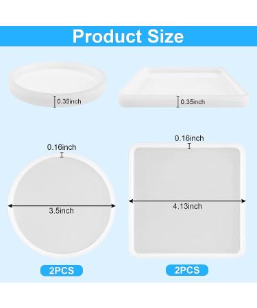 Thickened Coaster & Candle Holder Resin Molds - 4pc Set for DIY Epoxy Resin Casting and Home Decor - Buy Online on SooperMarket.com