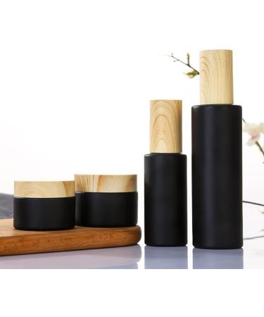 Sybl 2-Piece 50ml Glass Travel Bottles | Litter-Proof Cosmetic Containers | Matt Black Lotion & Essential Oil Dispensers - Buy Online on SooperMarket.com