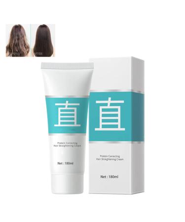 Protein Correcting Hair Straightening Cream Hair Straightening Treatment Cream For Curly Hair Nourishing Fast Smoothing Collagen Hair Straightener Cream For All Hair Types (2pcs)