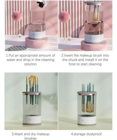 Desikixudy Makeup Brush Cleaner Rechargeable Lazy Electric Cleaning Brushes Automatic Brush Scrubber Quick Dry Tool Easy Install Easy to Use - Buy Online on SooperMarket.com