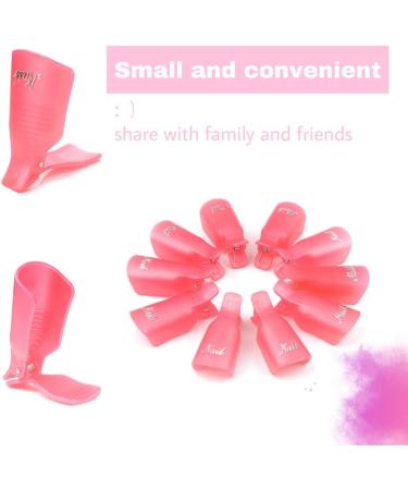 Hanyousheng Acrylic Gel Polish Clips - 10 PCS Nail Art Remover Soak Off UV Manicure Wrap Tool in Rose Red - Buy Online on SooperMarket.com