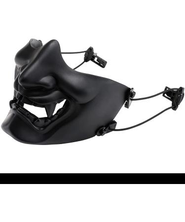 Airsoft Protective Half Face Mask for Halloween Cosplay - Tactical Prajna Face Hannya Oni Demon Knight Design - Buy Online on SooperMarket.com