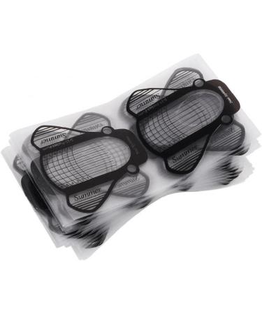 French Nail Form Sticker 100pcs Uv Gel Nail Art Extension Guide Transparent Nail Stencil Salon Nails Diy Styling Tools - Buy Online on SooperMarket.com