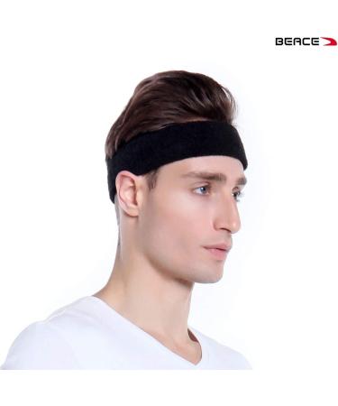 BEACE Sweatbands - Moisture Wicking Headband for Tennis, Basketball, Running - Unisex Sports Sweatband in Black/White/Gray - Buy Online on SooperMarket.com