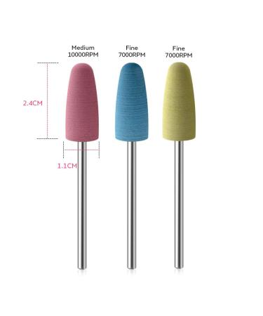 KADS 12X Silicone Nail Drill Bit 3/32 - Cuticle Clean File for Nail Art Manicure - Buy Online on SooperMarket.com