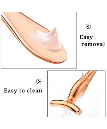 2 Pcs Rose Gold Metal Eye Cream Applicator & Roller Massager Set for Women | Facial Massage Tool for Puffiness & Wrinkles - Buy Online on SooperMarket.com