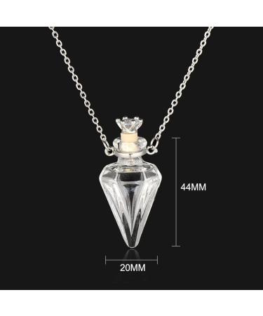 Lodmloer Memorial Sacrificial Hall Chain - Clear Crown Stopper Ball Heart Glass Mini Necklace | Fire Burial Souvenir Jewelry | Essential Oil Urn 5-60cm - Buy Online on SooperMarket.com
