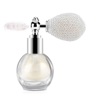 GL-Turelifes Highlighter Loose Powder Spray Glitter Powder Spray Shimmer Sparkle Powder Makeup Spray for Hair Face Body Cosmetic (#1 Pearl White)