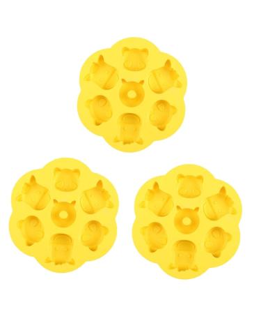IMIKEYA 3 Pcs Steamed Rice Cake Mold Cookie Baking Ice Block Mold Animal Dessert Mould Ice Cube Silicone Cake Pan Candy Making Molds Candy Chocolate Soap Molds Fudge Bozai Cake Silica Gel 21.8X21.8CMx3pcs