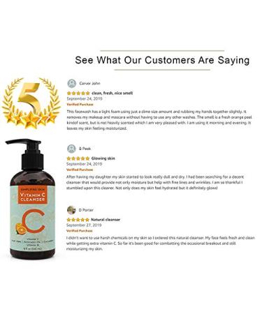 Vitamin C Facial Cleanser | Daily Anti-Aging & Acne Gel | Natural Makeup Remover for Oily, Dry & Sensitive Skin - Simplified Skin - Buy Online on SooperMarket.com