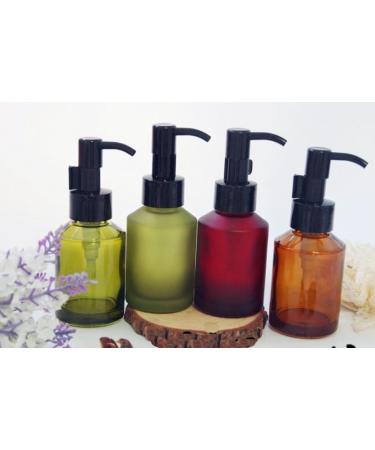 MZUU 1PCS 60ML/2OZ Empty Refillable Amber Frosted Glass Bottles with Pump Vial Cosmetic Cream Lotion Dispenser Jars Storage Container for Essential Oil Emulsion Essence Portable Travel Bottle - Buy Online on SooperMarket.com