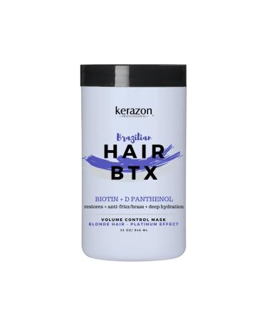 KERAZON Blonde Brazilian Hair Botox Treatment Purple Mask Platinum Effect & Silver Hair Providing Smoothing  Deep Hydration  Anti-Brass  Shine  Softness  Volume And Frizz Control. Salon Size.