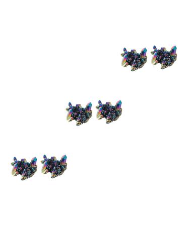 VILLCASE 6 Pcs Colorful Crystal Clusters Fish Decorations for Tank Druzy Geode Natural Stones Gem Display Colorfulx3pcs 3X3CMx3pcs